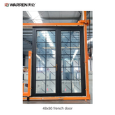 Warren 48x80 Aluminium Internal French Doors with Double Doors Black